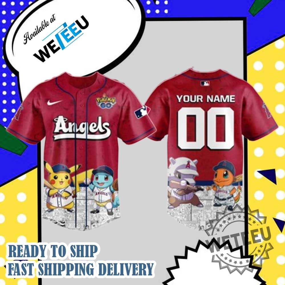 "Custom Pokémon Go MLB Jerseys: Unique Fan Apparel for Trainers" 4 Los Angeles Angels Pokémon Go Jersey Animeinspired Baseball Fan Shirt