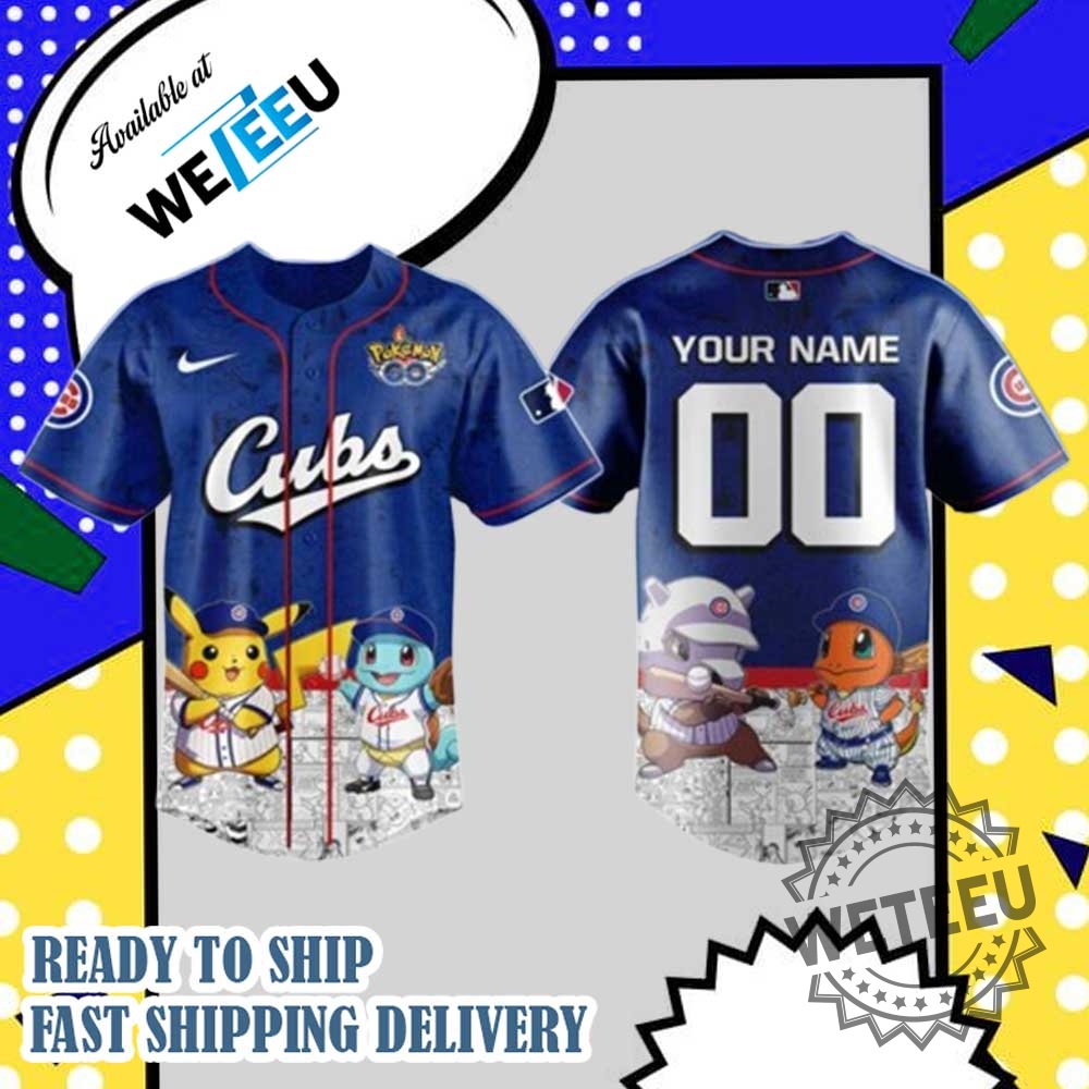 "Top Pokémon GO Team Jerseys: Custom Baseball Apparel for Fans" 3 Chicago Cubs Pokémon Go Baseball Jersey Custom Trainer Fanwear