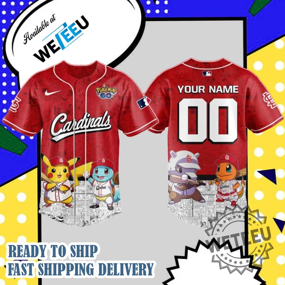 "Top Pokémon GO Team Jerseys: Custom Baseball Apparel for Fans" 4 St. Louis Cardinals Pokémon Go Jersey Personalized Baseball Shirt For Anime Fans