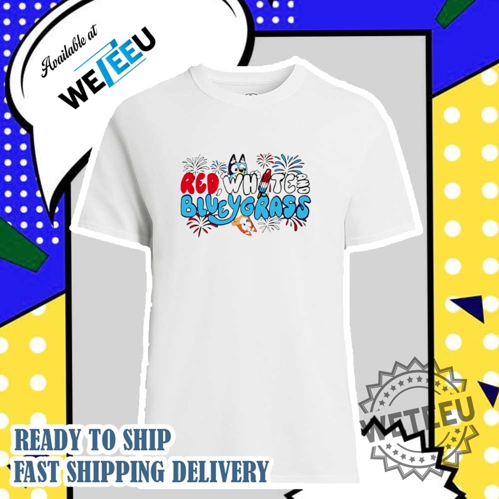 Red White And Blueygrass Celebration Cartoon Shirt
