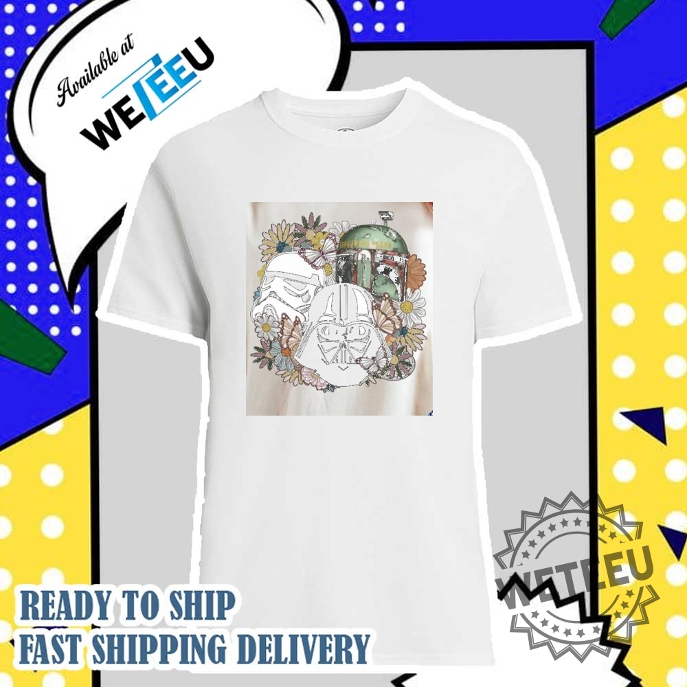 Star Wars Darth Vader Stormtrooper Helmet Floral Shirt