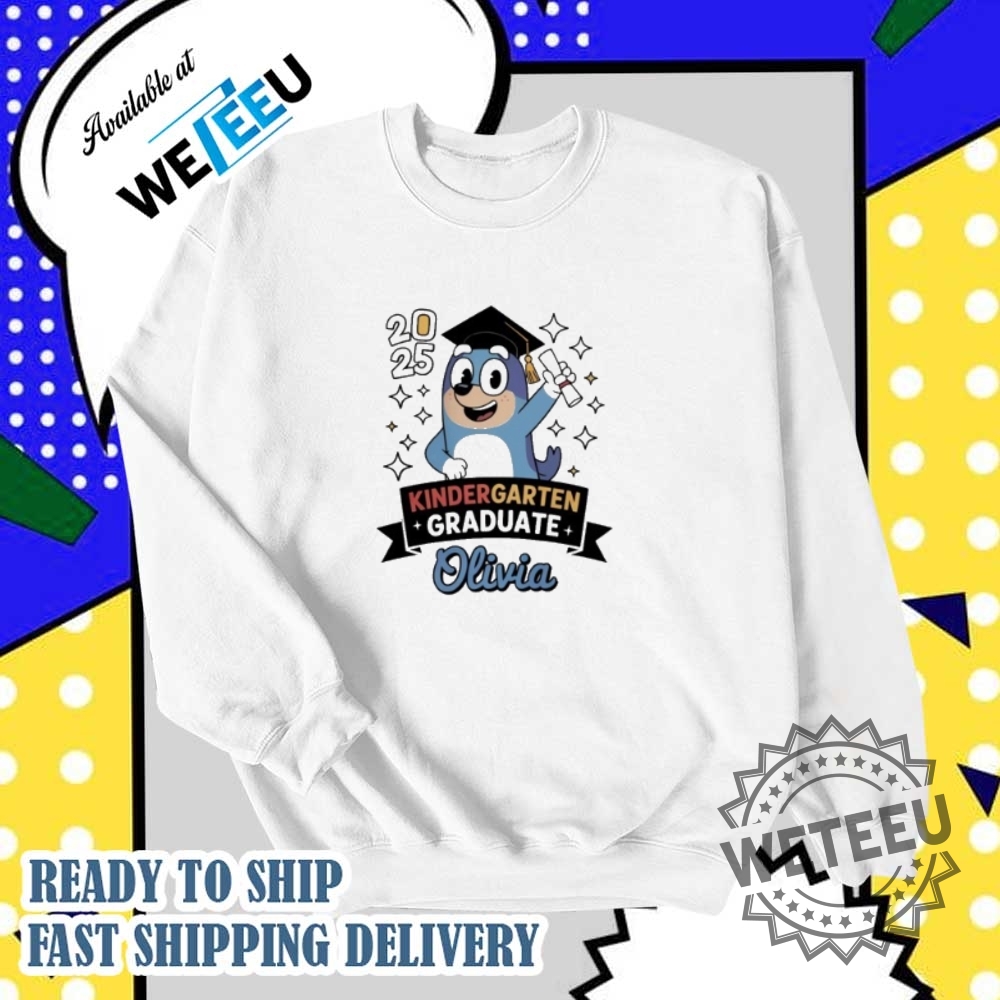 Personalized Bluey Kindergarten Graduation Olivia 2025 Shirt