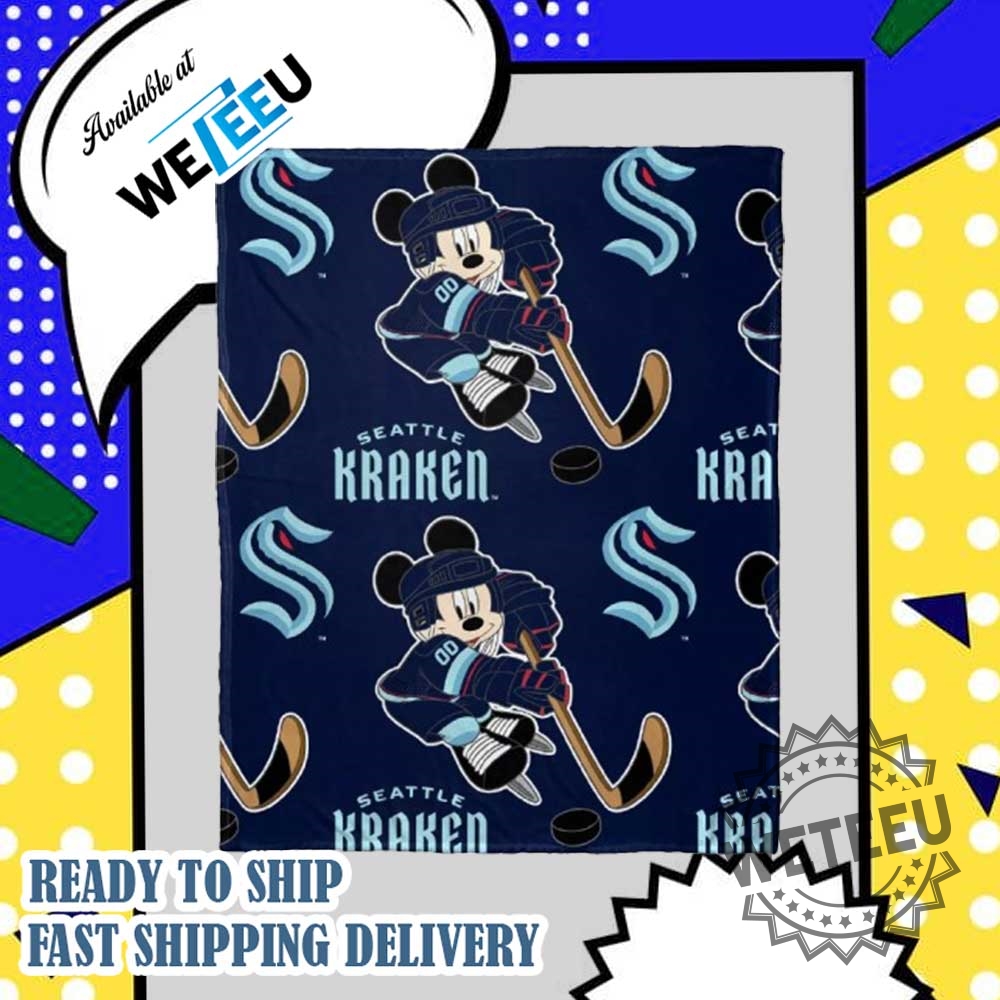 Nhl Seattle Kraken X Disney Mickey Blankets Nhl Seattle Kraken X Disney Mickey Blankets