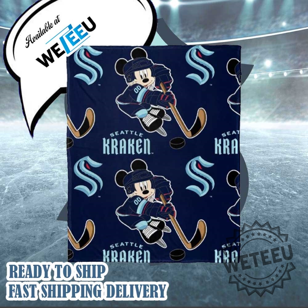 Nhl Seattle Kraken X Disney Mickey Blankets Nhl Seattle Kraken X Disney Mickey Blankets