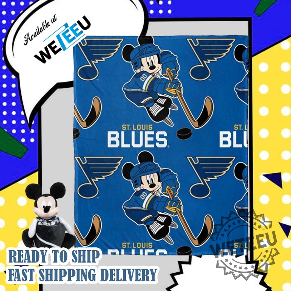 "Top NHL and Disney Team Logo Blankets for Cozy Fans" 11 Nhl St. Louis Blues X Disney Mickey Blanket