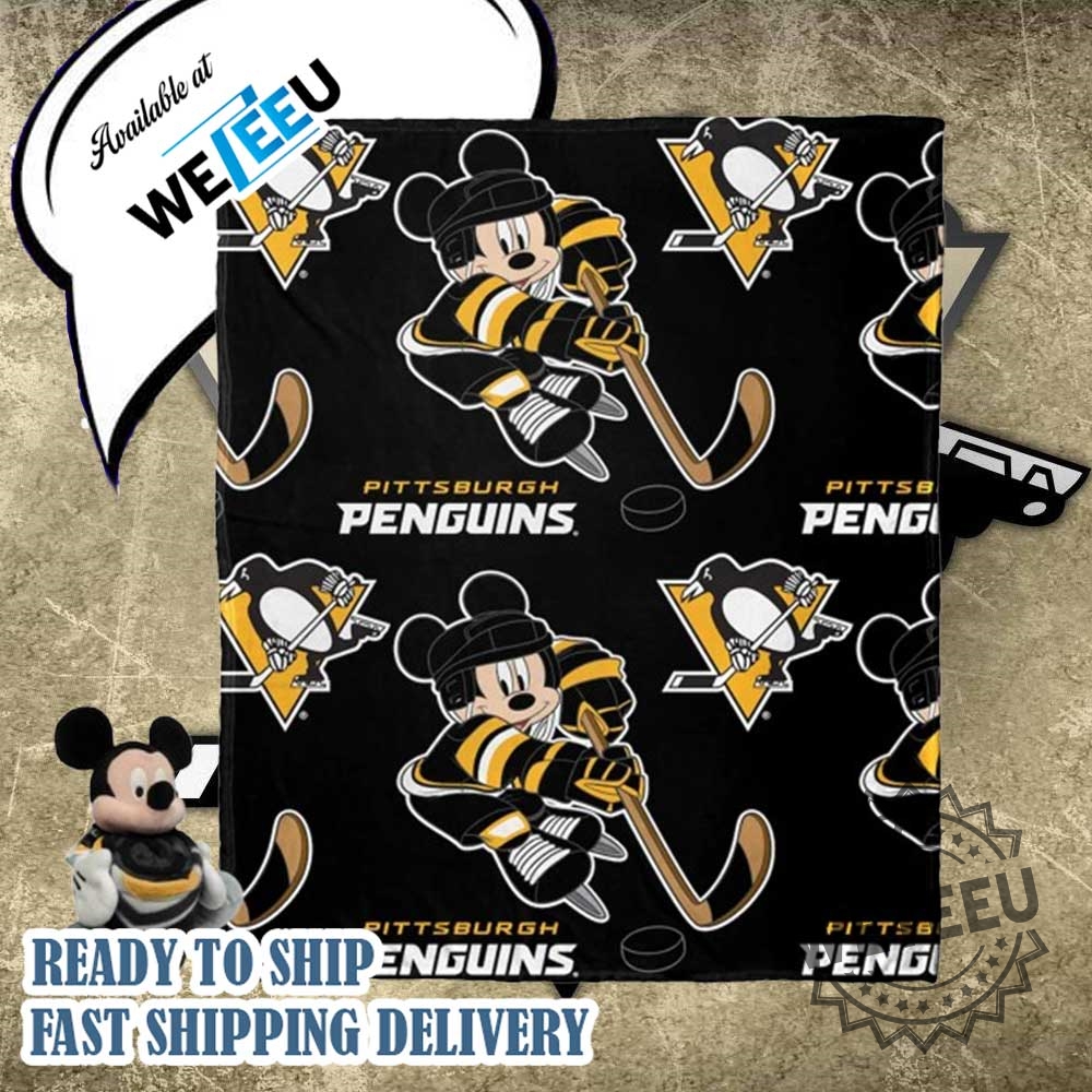 Nhl Pittsburgh Penguins X Disney Mickey Blanket 3 NHL Pittsburgh Penguins x Disney Mickey Blanket
