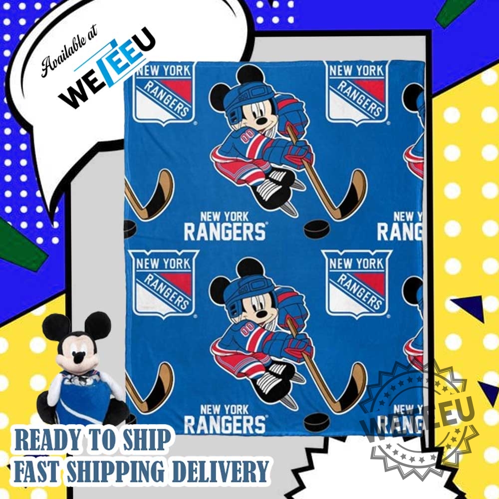 "Top NHL and Disney Team Logo Blankets for Cozy Fans" 13 Nhl New York Rangers X Disney Mickey Blanket