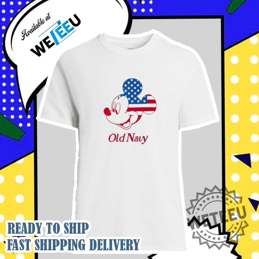 "Celebrate Fall: Snoopy and Woodstock Sports-Themed Shirts Collection" 23 Old Navy Disney Mickey Mouse Flag Logo Shirt