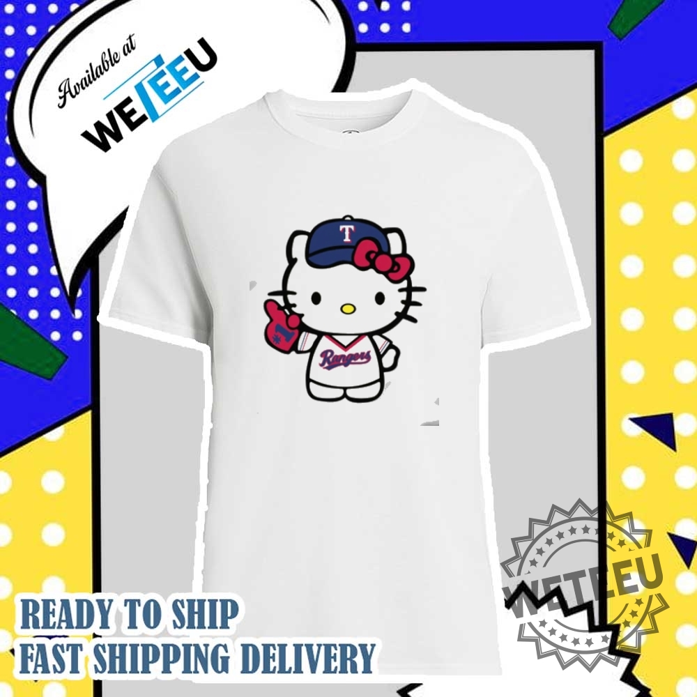 "Discover Unique Pop Culture Shirts: From Tom & Jerry to Stitch" 28 Hello Kitty Texas Rangers Baseball Team Shirt