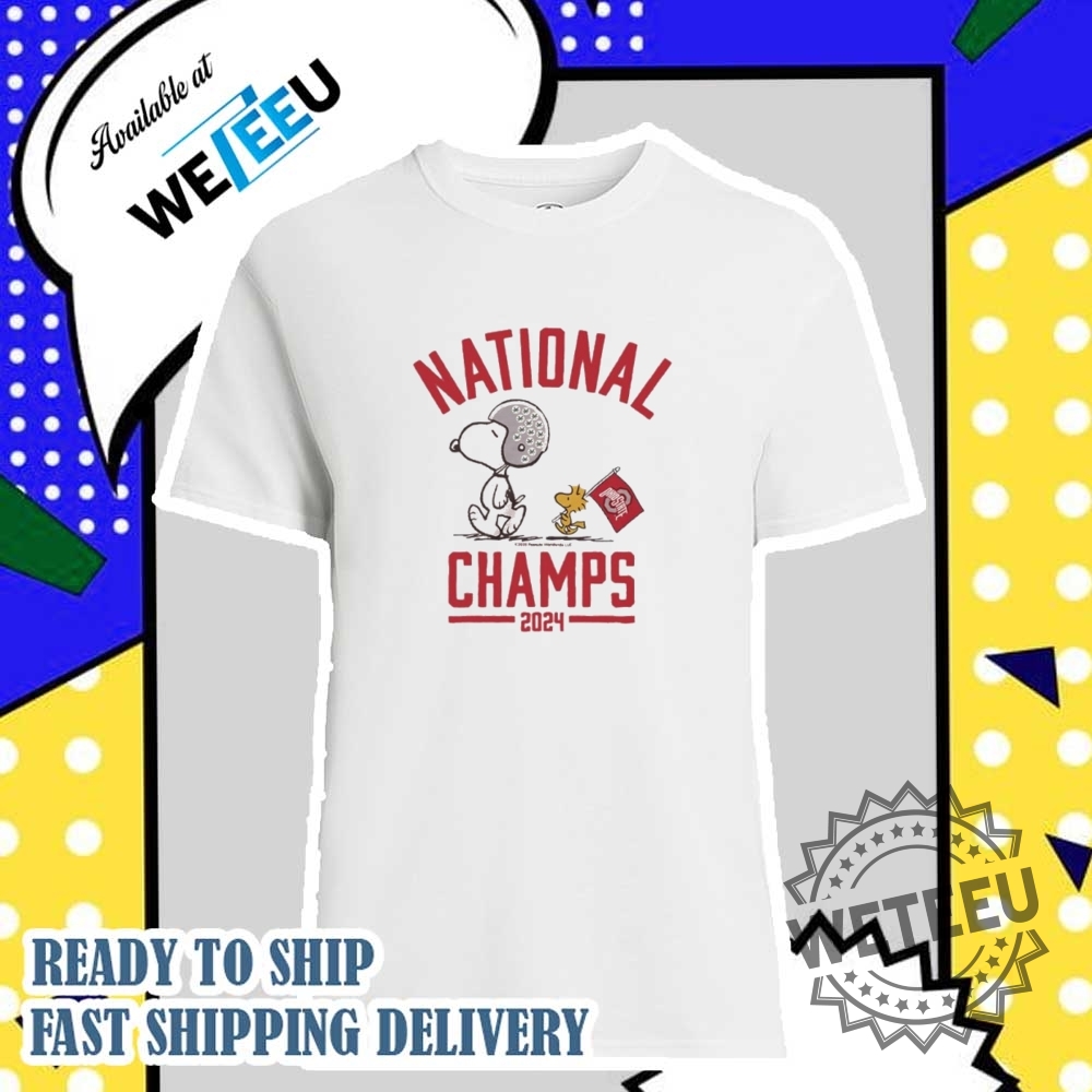 "Discover Unique Pop Culture Shirts: From Tom & Jerry to Stitch" 34 The Peanuts Ohio State Buckeyes 2024 Football National Champs Shirt