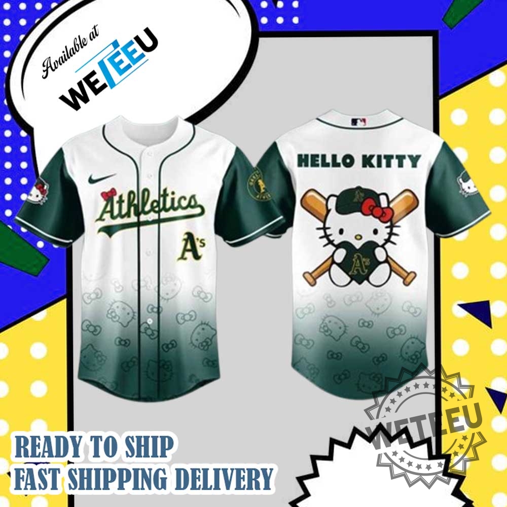 "Ultimate Guide to Hello Kitty MLB Jerseys: Top 2025 Choices" 3 Oakland Athletics X Hello Kitty Night Jersey Mlb Baseball Fan Apparel