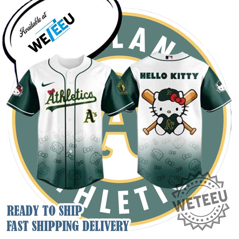 Oakland Athletics X Hello Kitty Night Jersey Mlb Baseball Fan Apparel 3 Oakland Athletics x Hello Kitty Night Jersey – MLB Baseball Fan Apparel