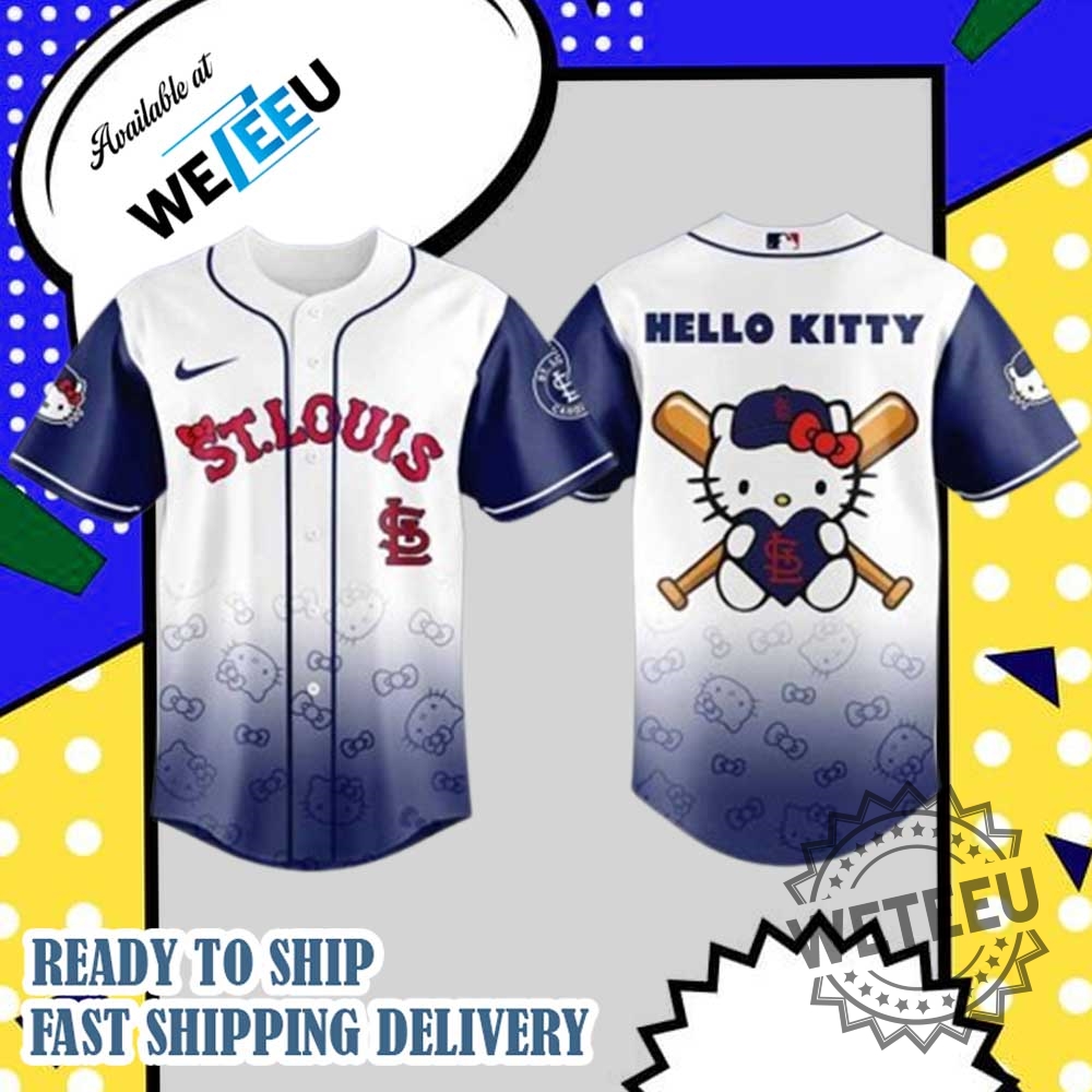 "Ultimate Guide to Hello Kitty MLB Jerseys: Top 2025 Choices" 5 St. Louis Cardinals X Hello Kitty Night Jersey Mlb Baseball Jersey 2025