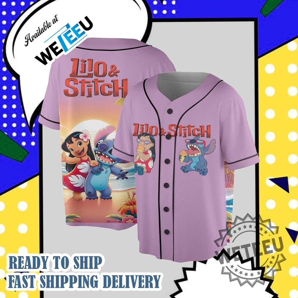 "Top 5 Must-Have Lilo & Stitch and Themed Jerseys for 2025" 4 Retro Lilo Stitch Aloha Summer Beach Vacation Baseball Jersey