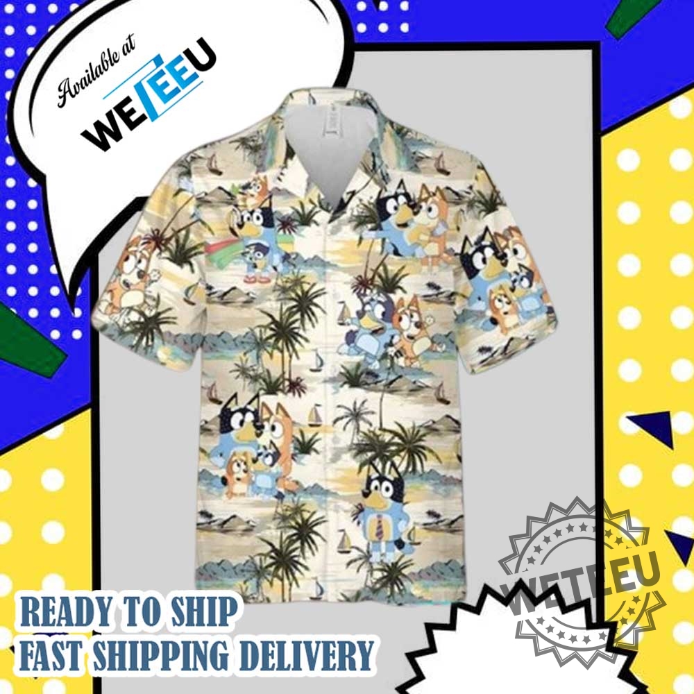 Bluey Family Tropical Island Hawaiian Shirt 3 Bluey Family Tropical Island Hawaiian Shirt
