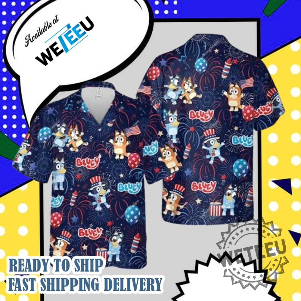 "Top 5 Must-Have Lilo & Stitch and Themed Jerseys for 2025" 18 Bluey National Day July 4Th Hawaiian Shirt