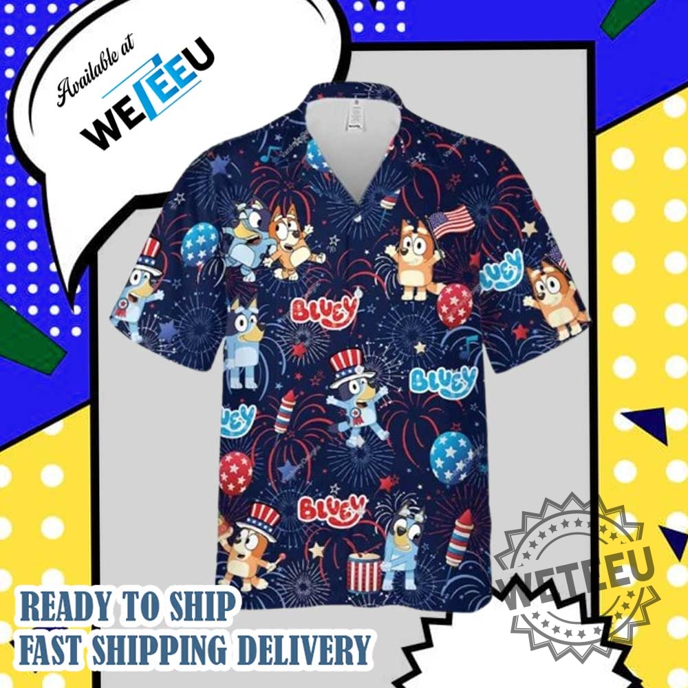 Bluey National Day July 4Th Hawaiian Shirt 3 Bluey National Day July 4th Hawaiian Shirt