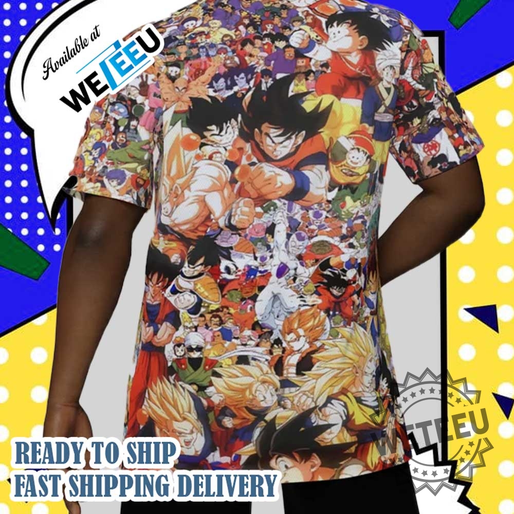 Dragon Ball Z Anime Manga Characters Full Print Tshirt 4 Dragon Ball Z Anime Manga Characters Full Print T-Shirt