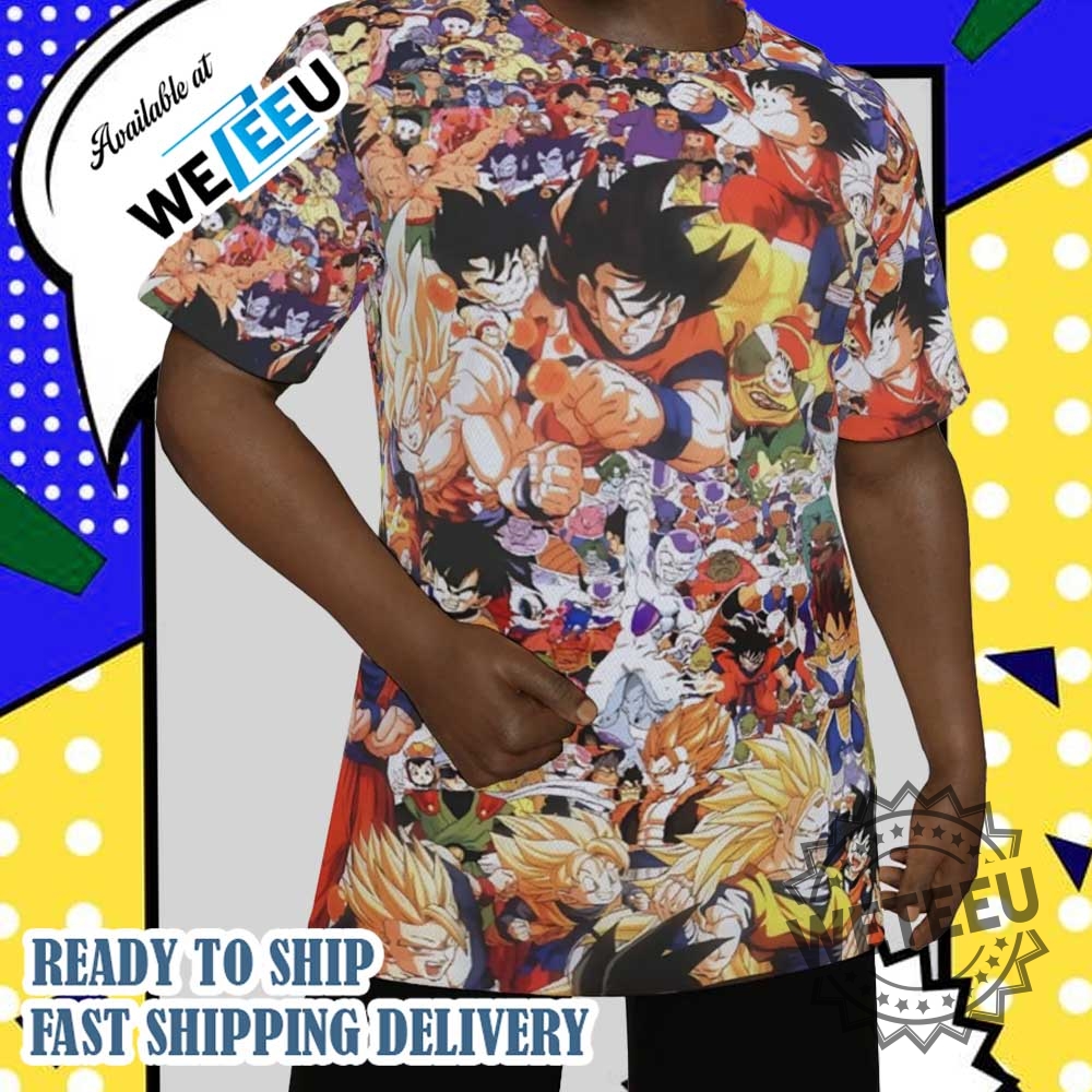 Dragon Ball Z Anime Manga Characters Full Print Tshirt 5 Dragon Ball Z Anime Manga Characters Full Print T-Shirt