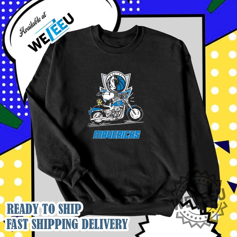 Snoopy And Woodstock Driving Motorbike Dallas Mavericks Shirt 6 Snoopy and Woodstock driving motorbike Dallas Mavericks shirt