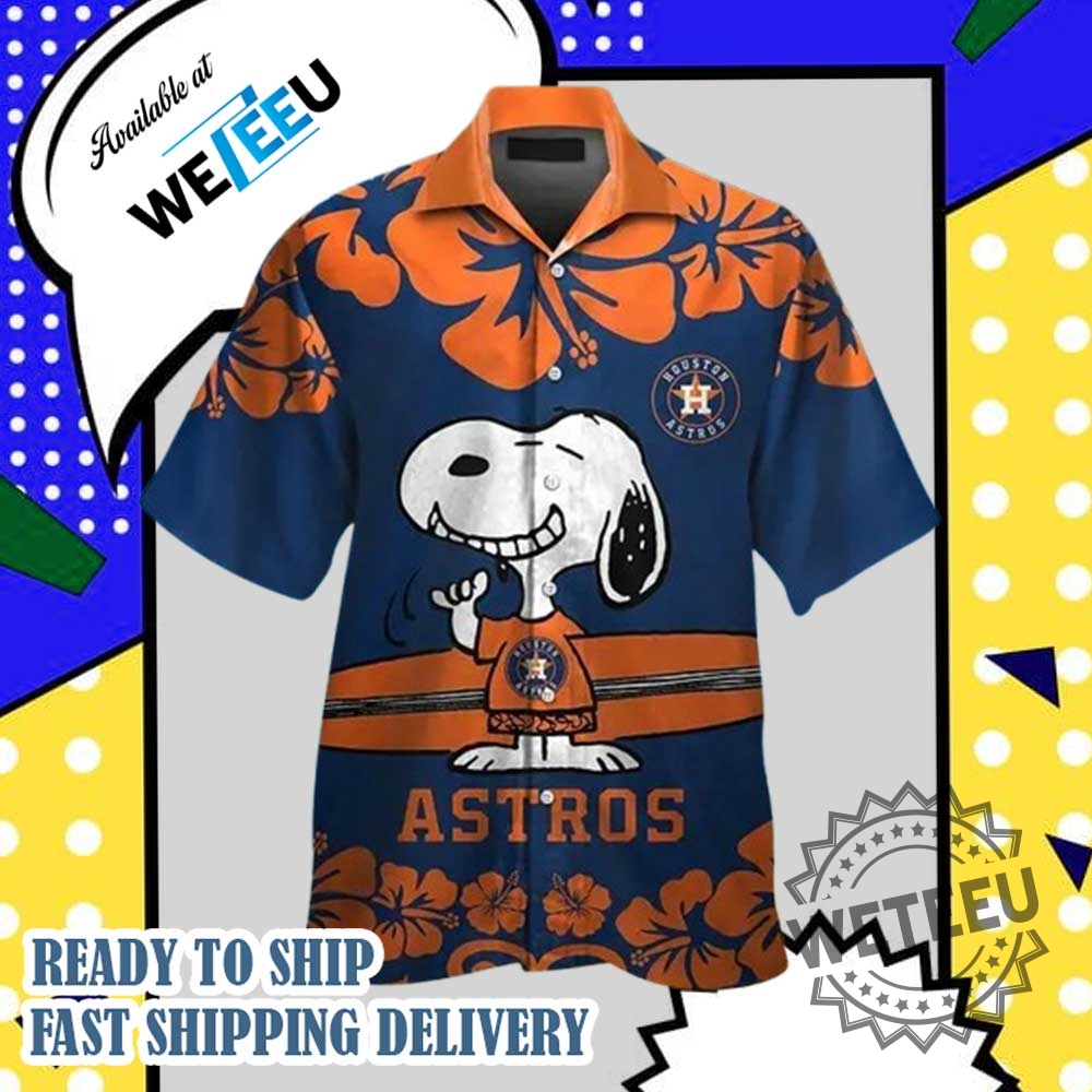 "Top Lilo and Stitch Hawaiian Shirts: Summer Fashion Must-Haves 2025" 26 Houston Astros Snoopy Short Sleeve Button Up Tropical Hawaiian Shirt