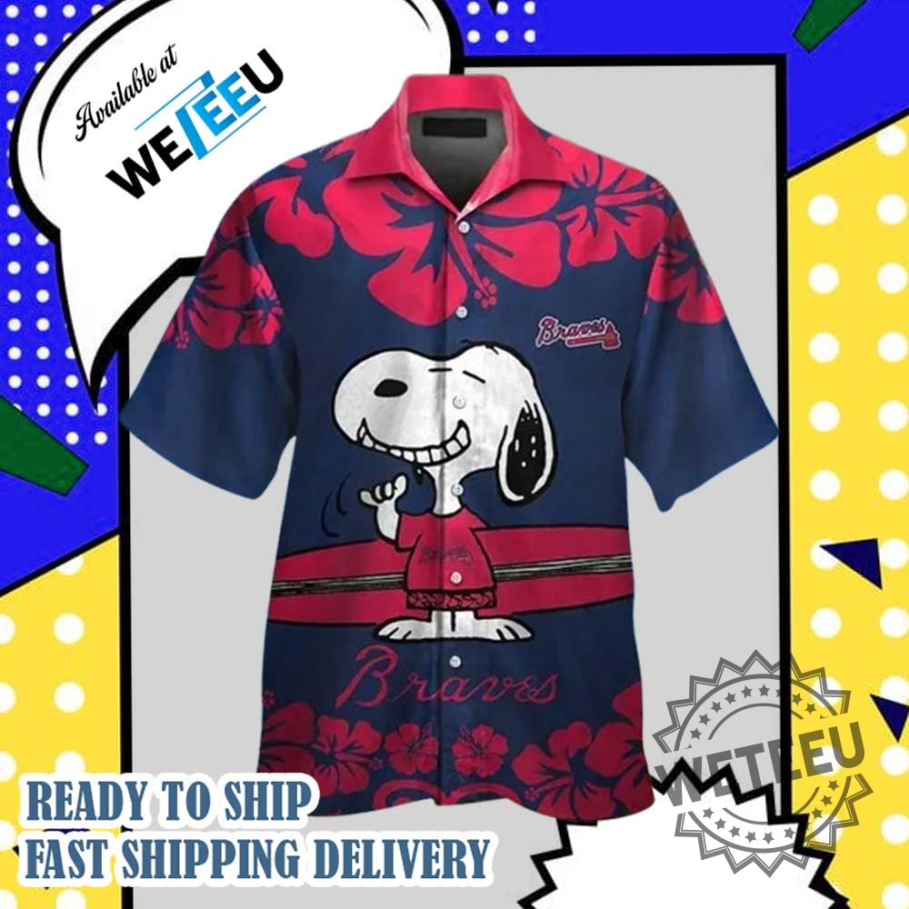"Top Lilo and Stitch Hawaiian Shirts: Summer Fashion Must-Haves 2025" 43 Atlanta Braves Snoopy Short Sleeve Button Up Tropical Hawaiian Shirt