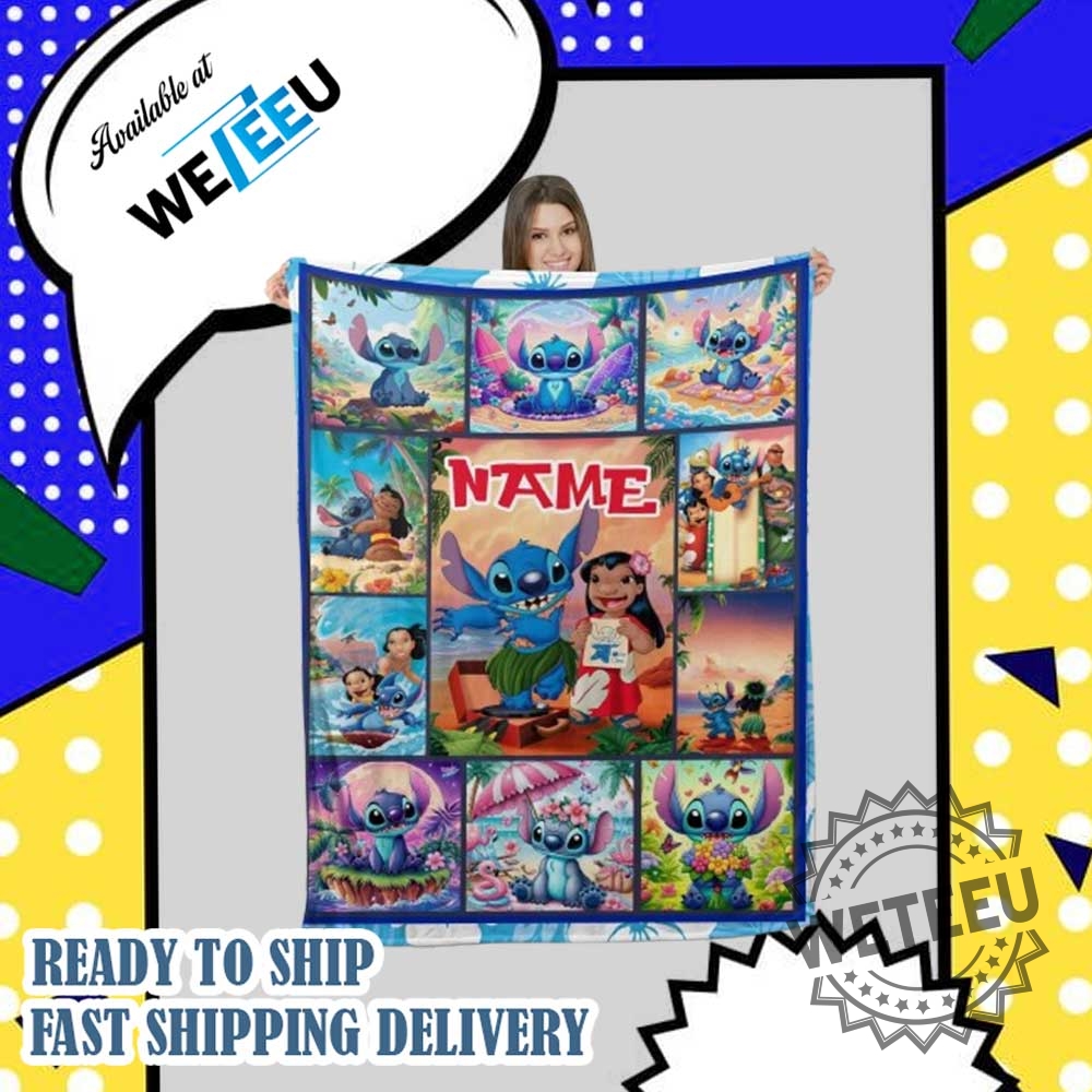 "Top 5 Vibrant Character Blankets and Shirts for Fans" 39 Personalized Lilo And Stitch Cartoon Plush Blanket