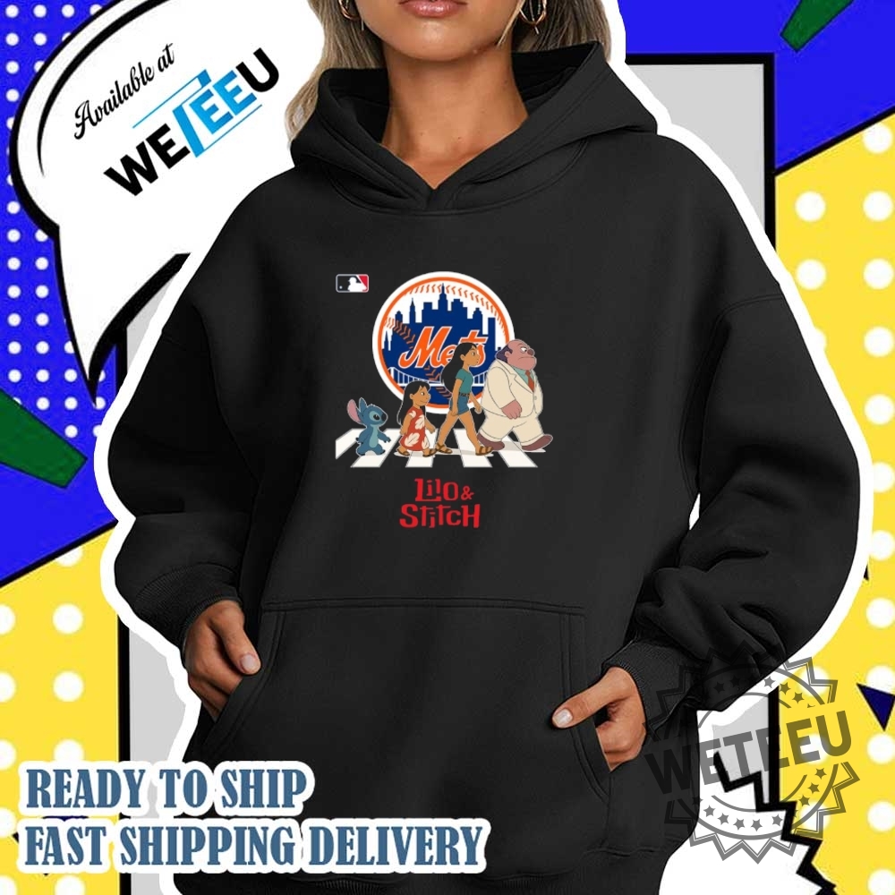 New York Mets Mlb Lilo And Stitch Characters Abbey Road Shirt 5 New York Mets MLB Lilo and Stitch characters abbey road shirt