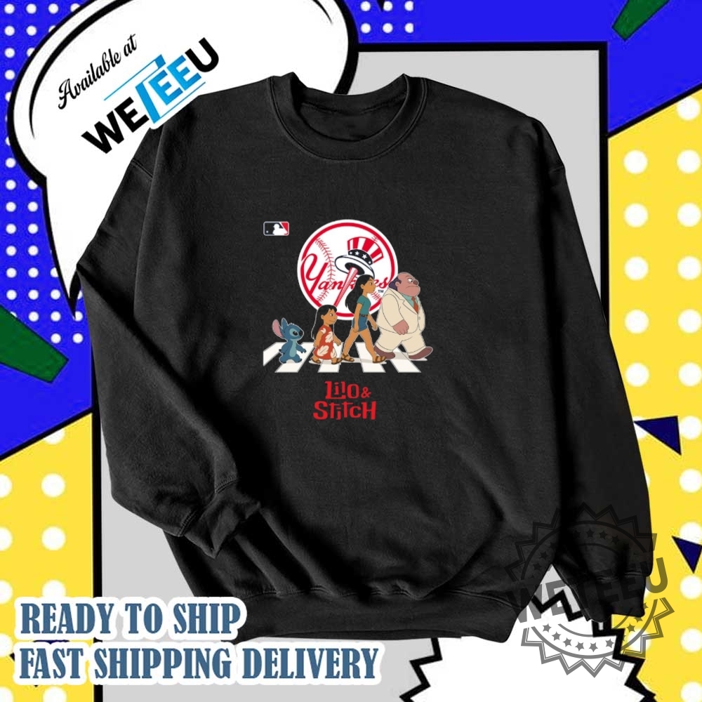 New York Yankees Mlb Lilo And Stitch Characters Abbey Road Shirt 6 New York Yankees MLB Lilo and Stitch characters abbey road shirt