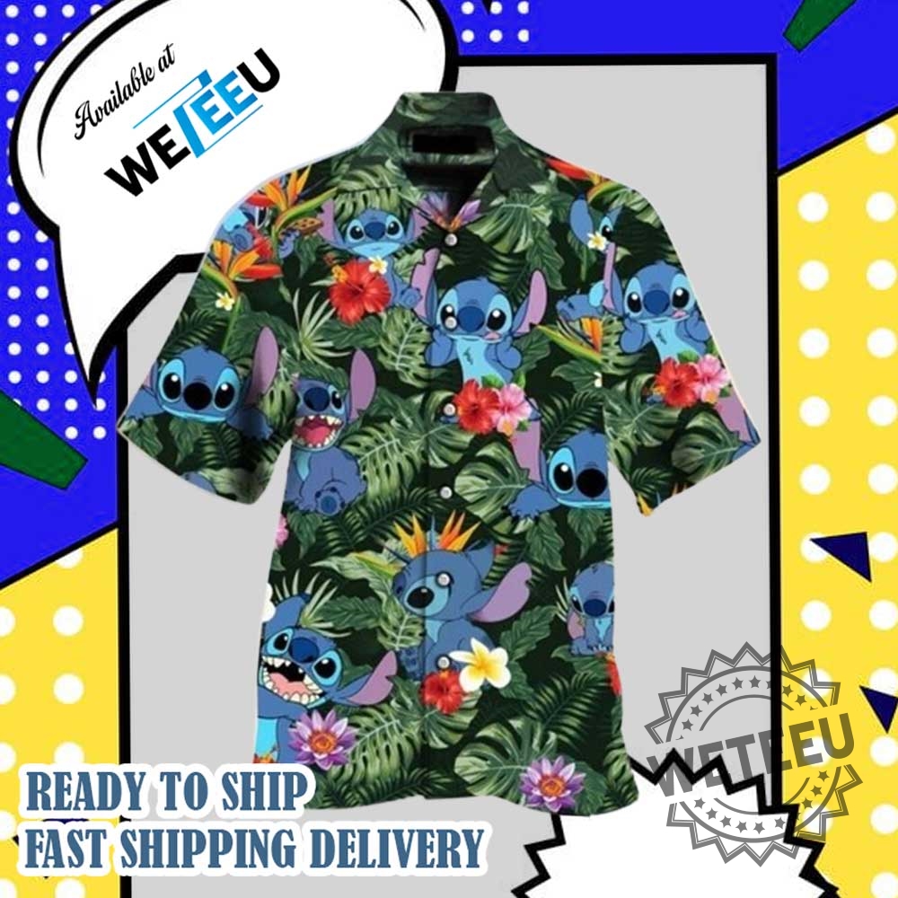 Lilo And Stitch Cute 3D Hawaii Shirt Us Size All Over Print