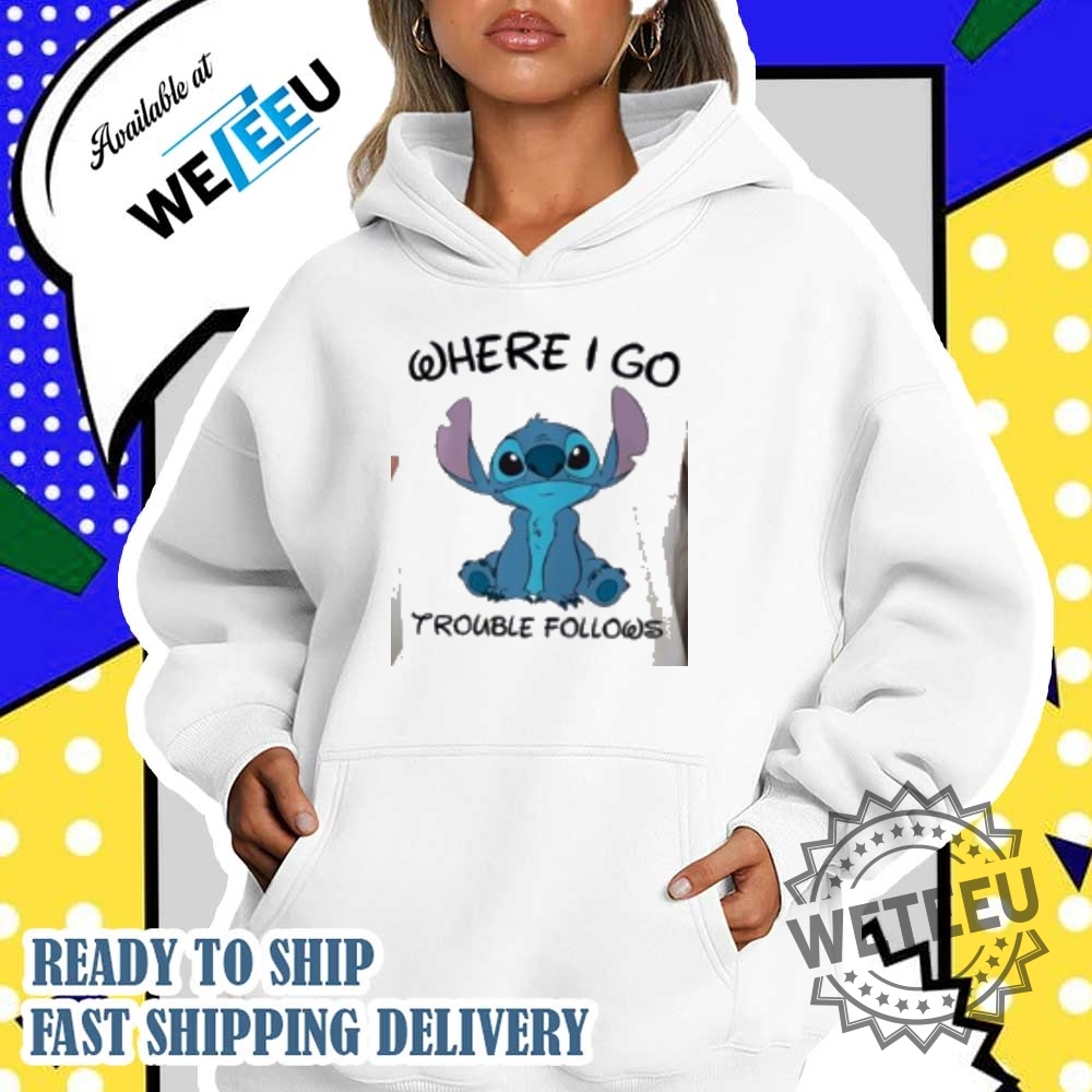 Stitch And Angel Where I Go Trouble Follows Couple Shirt 5 Stitch And Angel Where I Go Trouble Follows Couple Shirt