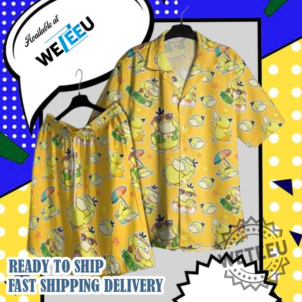 Psyduck Pokemon Aloha Beach Hawaiian Shirt And Shorts