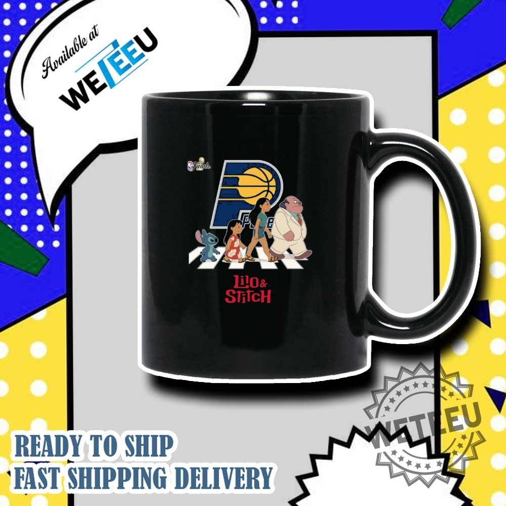 Nba Indiana Pacers Lilo And Stitch Characters Abbey Road Shirt 7 NBA Indiana Pacers Lilo and Stitch characters abbey road shirt