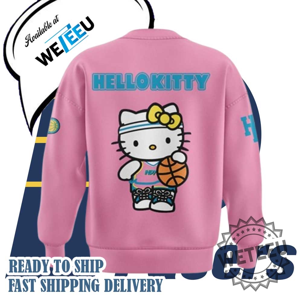 New Indiana Pacers 2024 Hello Kitty Pink Sweatshirt 4 New Indiana Pacers 2024 Hello Kitty Pink Sweatshirt