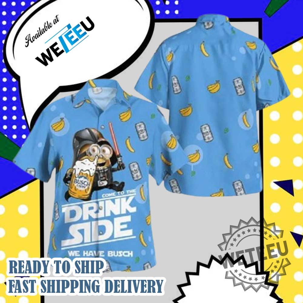 Minion Darth Vader Busch Light Drinking Beer Hawaiian Shirt