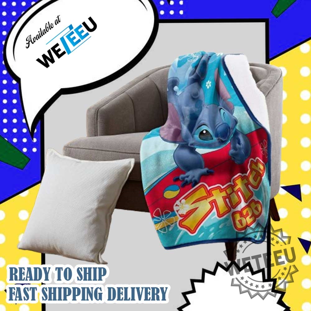 Stitch 626 Fleece Blanket Cute Blue Alien Throw 5 Stitch 626 Fleece Blanket – Cute Blue Alien Throw