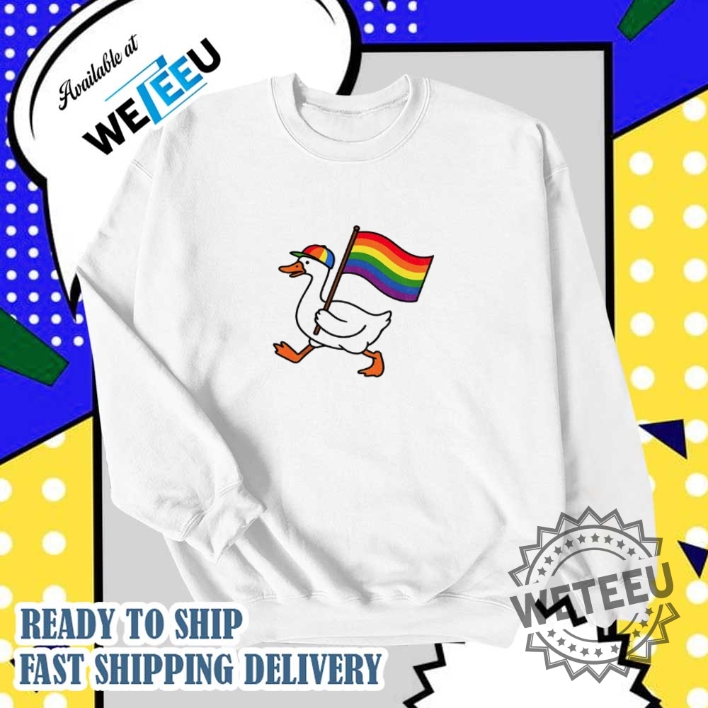 Goose Holding Lgbt Pride Flag Pride Month Shirt 6 Goose holding LGBT Pride flag Pride Month shirt
