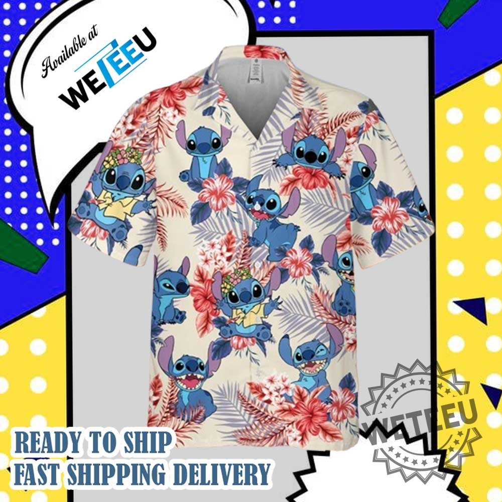 Stitch Hawaiian Shirt Cute Tropical Aloha Beach Buttonup For Summer Vibes 4 Stitch Hawaiian Shirt – Cute Tropical Aloha Beach Button-Up for Summer Vibes