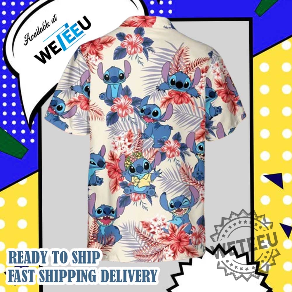 Stitch Hawaiian Shirt Cute Tropical Aloha Beach Buttonup For Summer Vibes 5 Stitch Hawaiian Shirt – Cute Tropical Aloha Beach Button-Up for Summer Vibes