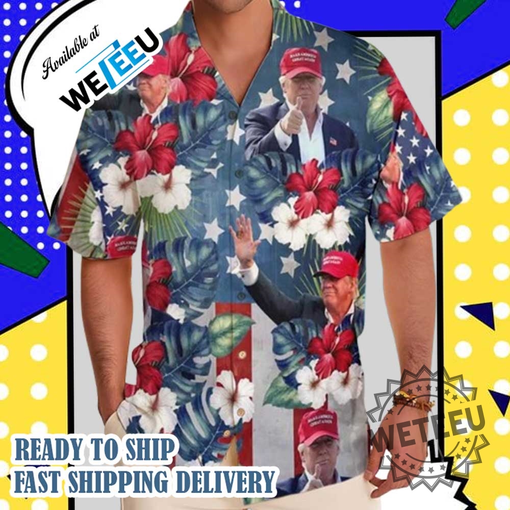 President Trump 4Th Of July Hawaiian Shirt