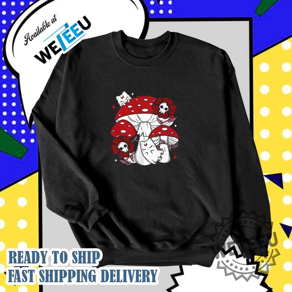 Ghost Cat And Mushrooms Shirt 6 Ghost cat and mushrooms shirt