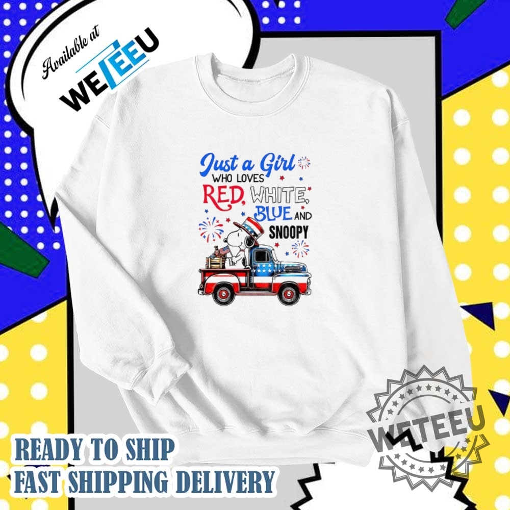 Snoopy Just A Girl Who Loves Red White Blue And Snoopy Shirt 6 Snoopy just a girl who loves red white blue and snoopy shirt