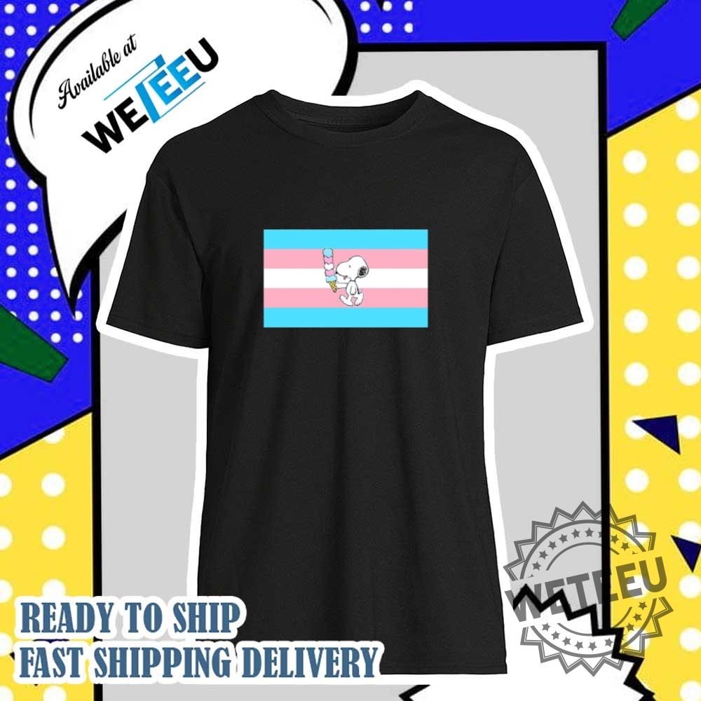 Snoopy Eat Ice Cream Happy Pride Month Trans Flag Shirt