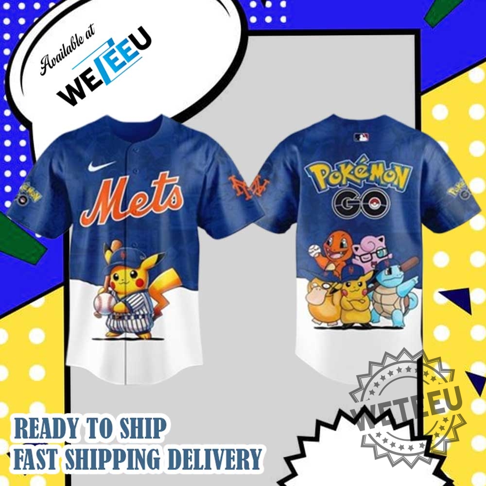 New York Mets X Pokémon Go Jersey Pikachu Baseball Shirt For Fans