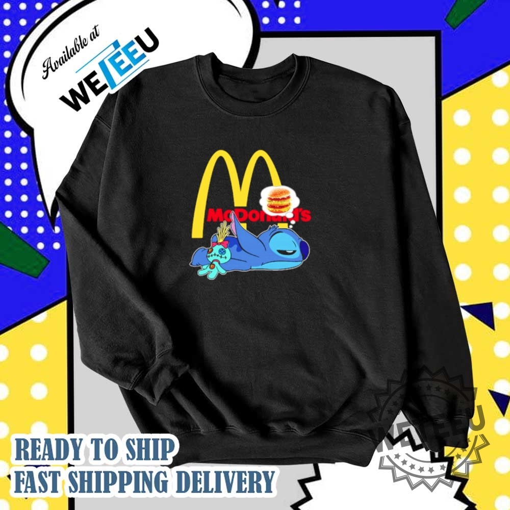 Stitch Eat Hamburger Mcdonalds Shirt