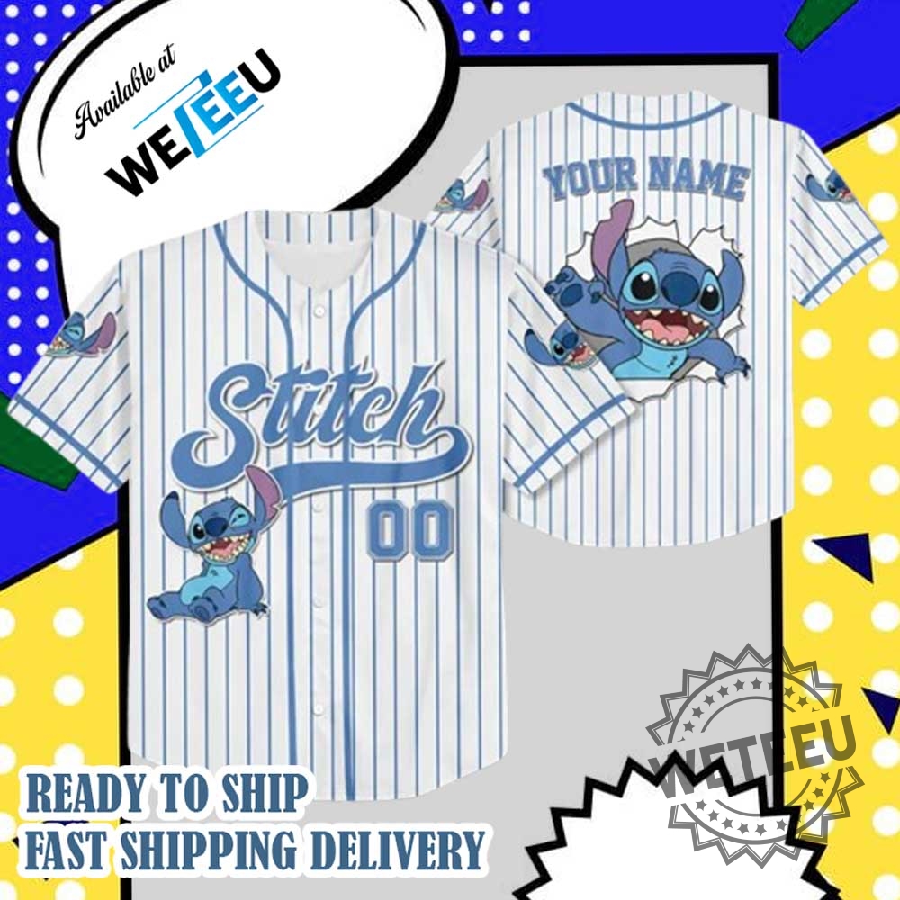 Stitch Baseball Jersey Personalized Disney Shirt For Kids