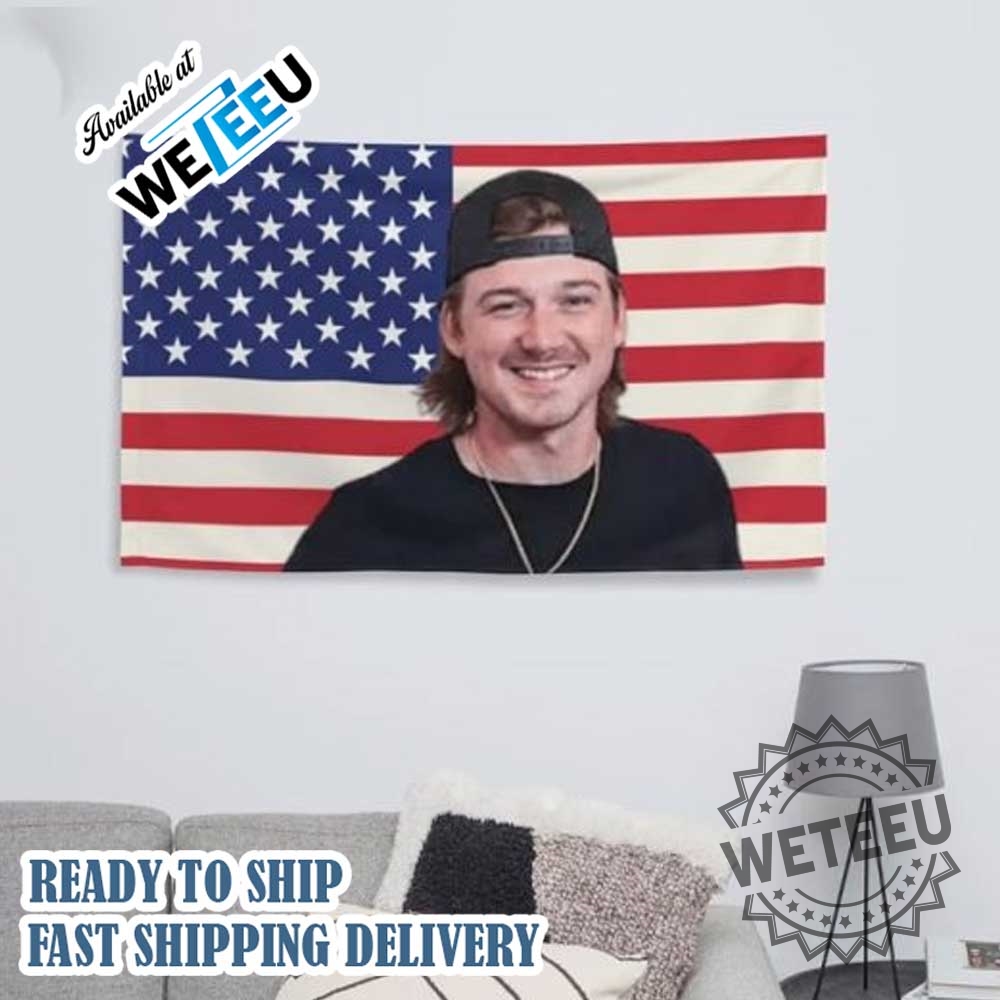 Morgan Wallen Country Music Star Wall Tapestry With American Flag 4 Morgan Wallen Country Music Star Wall Tapestry with American Flag