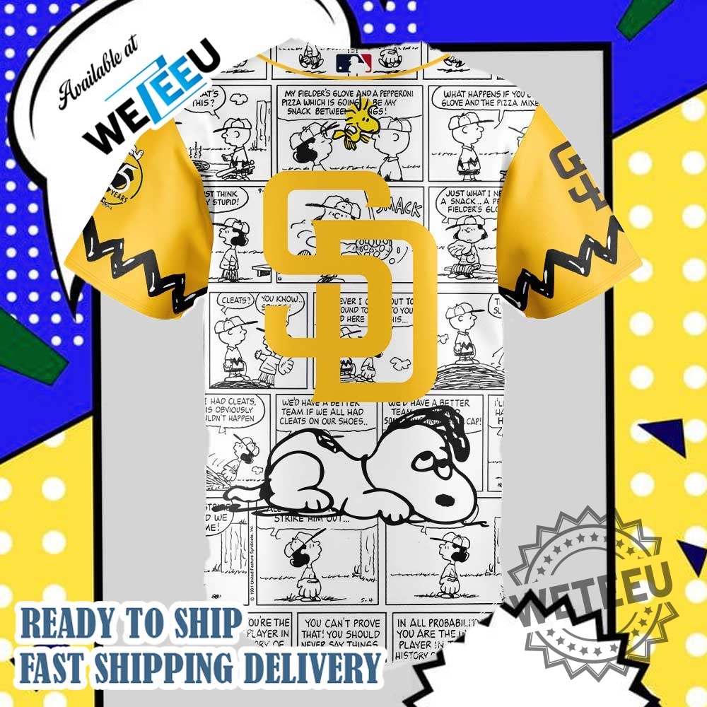 San Diego Padres 75Th Anniversary Of Peanuts Plus Jersey 4 San Diego Padres 75th Anniversary Of Peanuts Plus Jersey