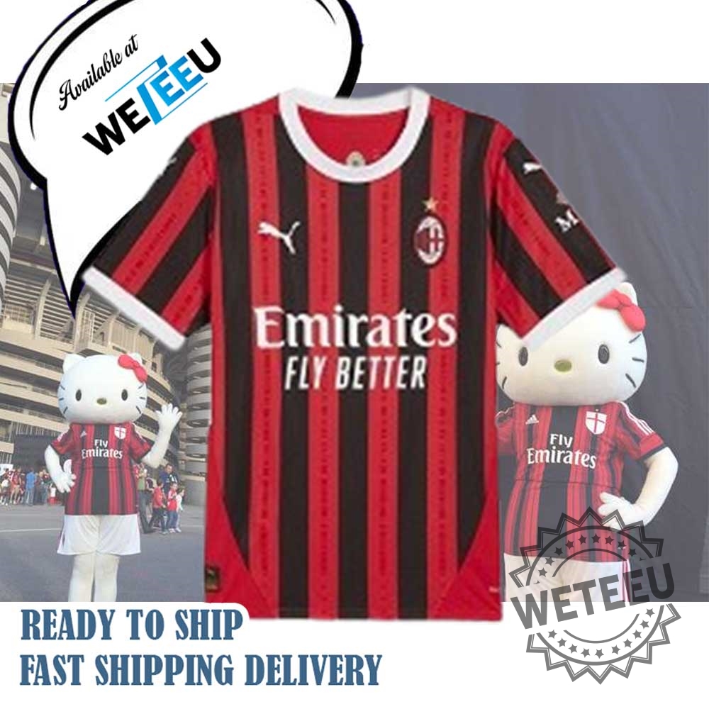 Ac Milan Hello Kitty Jersey Emirates Fly Better Anime Soccer Shirt