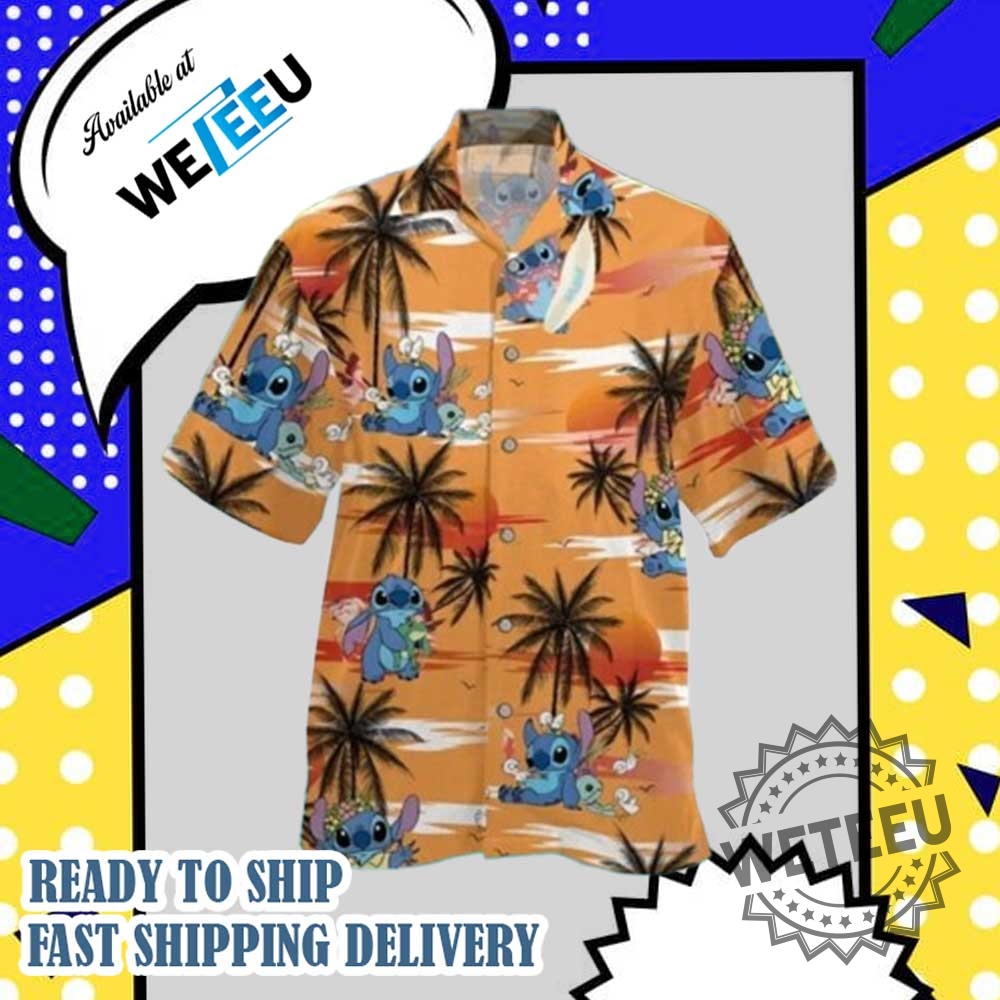 Stitch Palm Bay Hawaiian Shirt